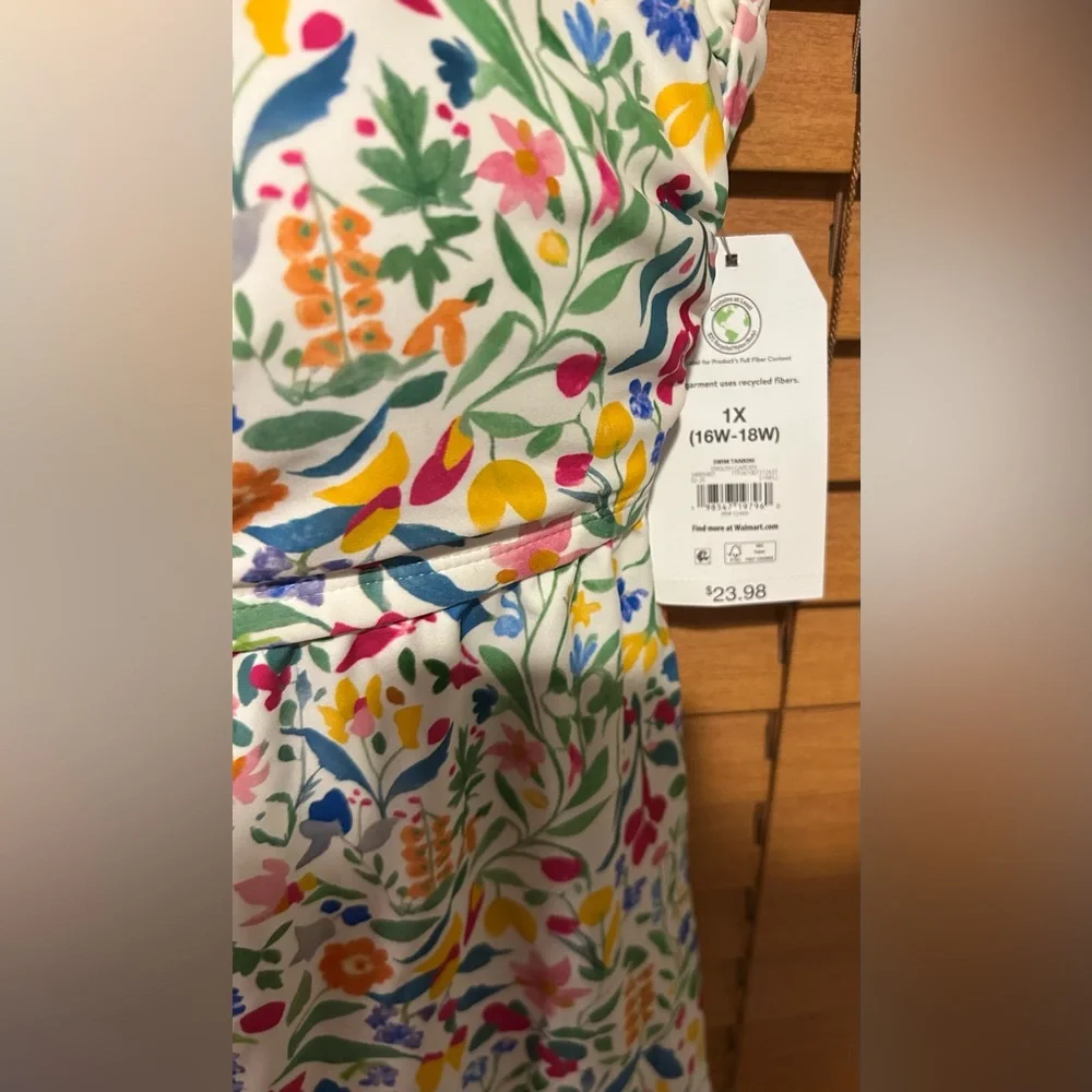 NWT Time and Tru Floral Print Tankini Bathing suit size 16-18 1XL - Picture 5 of 8